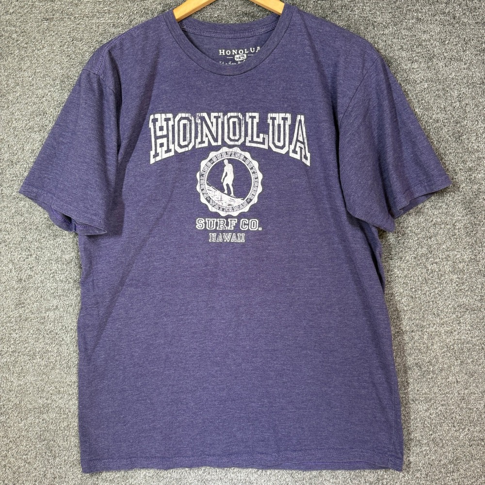 Honolua T-Shirt Surf Co Hawaii Mens XL Purple Heathered Graphic Waterman Surf Co